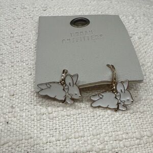 Urban Outfitters Cream Bunny Earrings